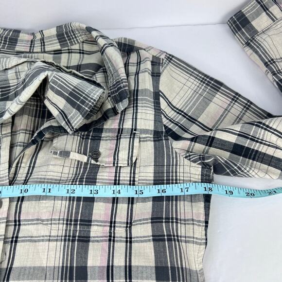 EUC The North Face Campridge Plaid Button Front Pockets Women's Shift Dress M - Picture 12 of 13